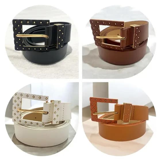 Cinto PLUS SIZE Feminino Com Fivela Quadrada - Detalhes Strass Country 130cm