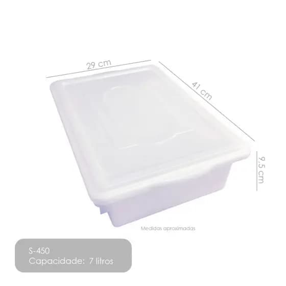 Caixa Plástica S 450 C/ Tampa - 7 Litros SUPERCRON