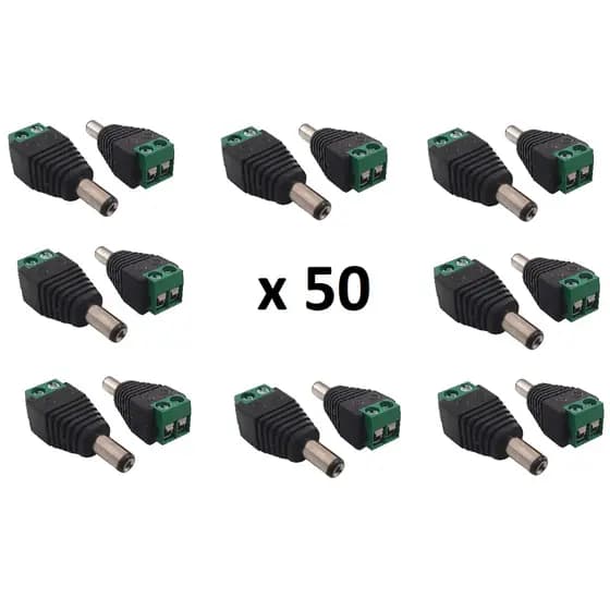 CONECTOR P4 BORNE MACHO - A9 KIT COM 50 UNIDADES, Kit 50 Conector Plug P4 Borne Macho Para Câmera Segurança