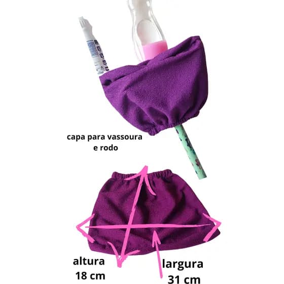 Kit C/2 Capas Vassoura Rodo Pano De Chão Microfibra Multiuso Reutilizavél.