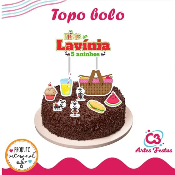 Topo de bolo Picnic - Pic Nic - Piquenique Personalizado Fazemos todos os temas