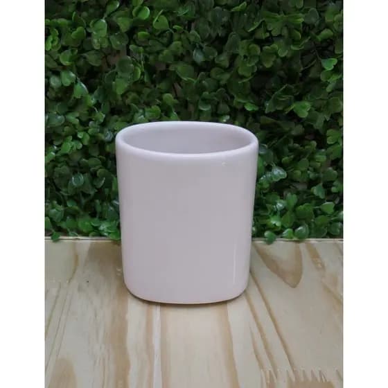 Porta Pentes de Porcelana , Porta escovas , pomada, tesourinha , Porta Treco Branco off white