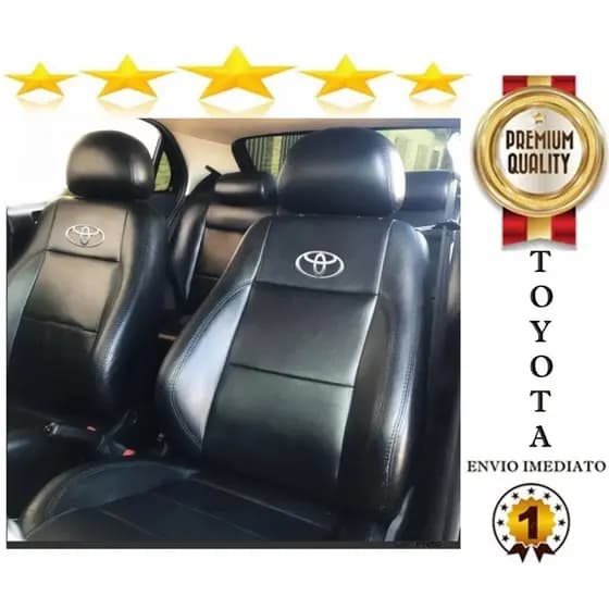 Capa para banco carro 100% couro automotivo logo Toyota Corolla 2005 a 2008