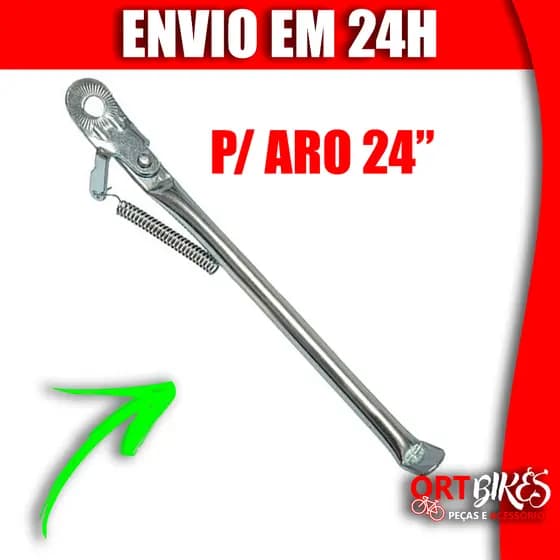Descanso Lateral de Pé, pezinho Para Bike Aro 20 24 Cor Prata