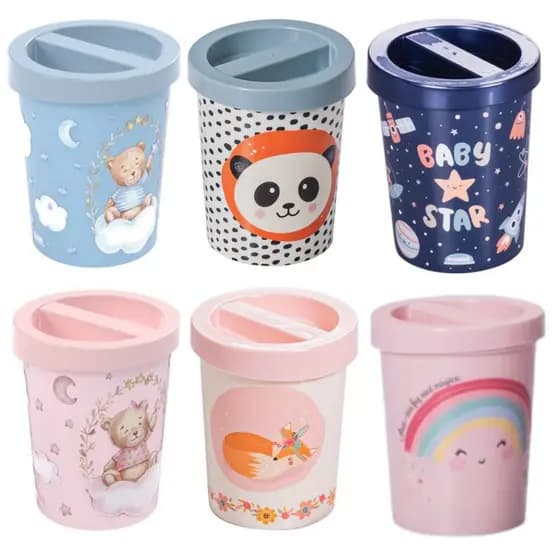 Porta Cotonete e Algodão Infantil Bebê 300ml BPA Free Plasútil