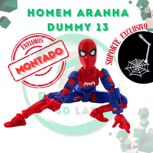 Boneco Dummy 13 _ Homem Aranha_ Spiderman + Suporte # MONTADO # Articulado Action Figure Brinquedo Sensorial