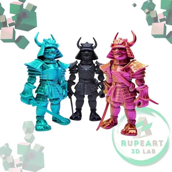 Boneco Samurai Articulado com Espada Katana Escultura Guerreiro Japones Brinquedo Fidget Sensorial