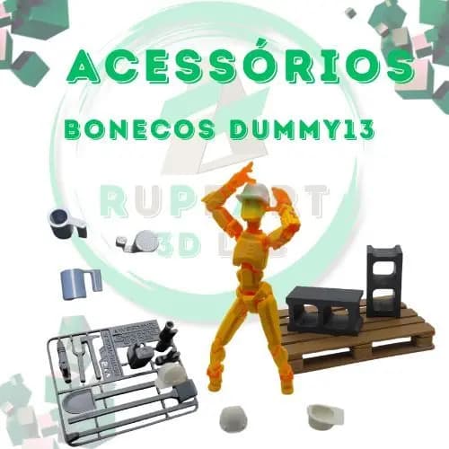 Acessórios Dummy 13 | Boneco Articulado Action Figure Brinquedo Educativo Sensorial Varias Posições 3D