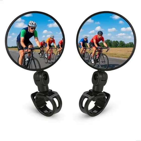 Kit 2 Espelho Retrovisor Giratórios 360º Convexos para Bike Segurança e Amplo Ângulo de Visão