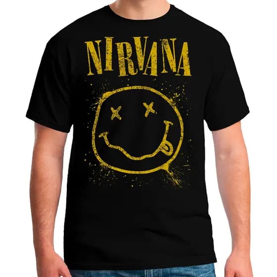 Camiseta Masculina Estampa Rock Nirvana