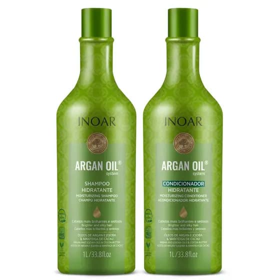 Inoar Kit Argan Oil Systen Shampoo e Condicionador 1L