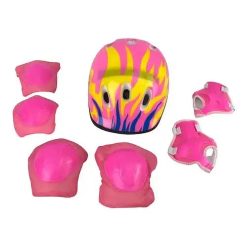 Kit Protecao Infantil Zippy Capacete Joelheiras Cotoveleiras 7 Pecas Esportes
