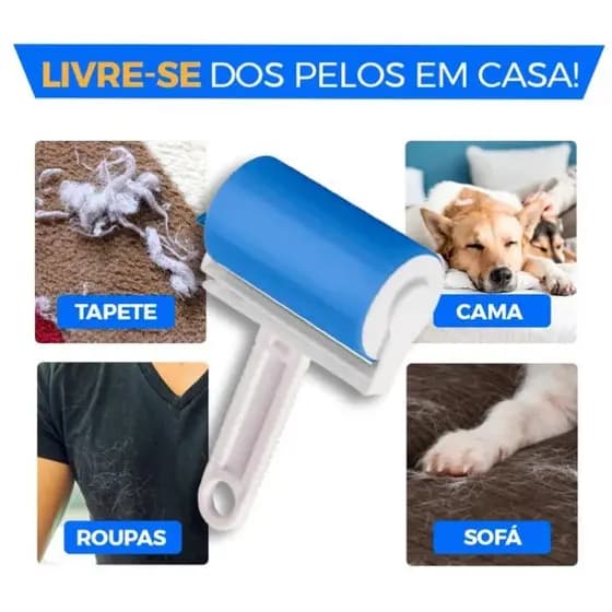 Rolo Adesivo Removedor de sujeiras, pelos, poeiras e cabelos Roll Cleaner (lavável e Reutilizável) Envio Imediato