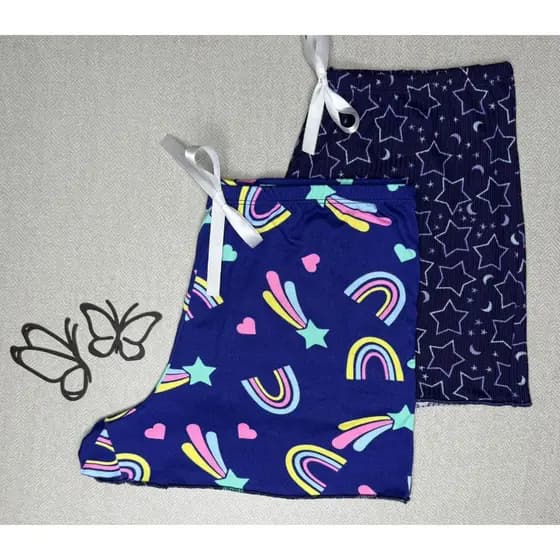 Kit de 2 Shorts para Dormir Suede Confortavél Dormir Toque de Algodão Adulto