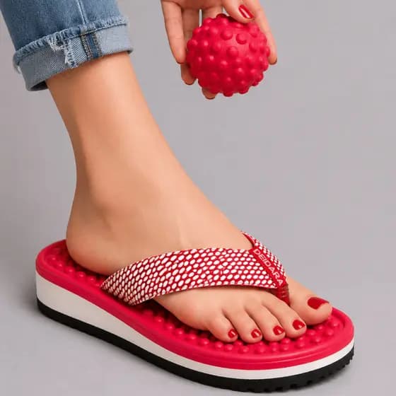 Chinelo Massageador Para Esporão E Fascite Plantar + Bola De Cravo Fisioterapeuta Original