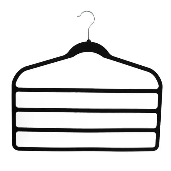 Kit 10 Cabides Veludo Preto slim ultrafino para 4 calças