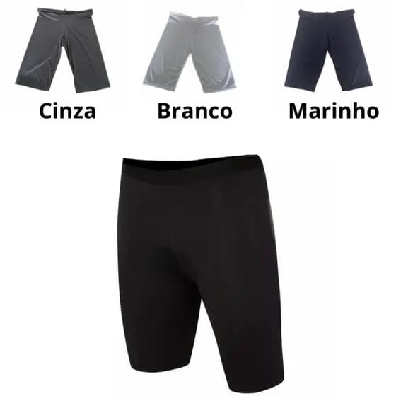 Bermuda térmica masculina segunda pele proteção UV