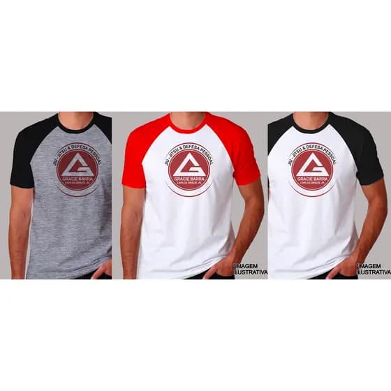 Camisa estampada Gracie barra, jujitsu e defesa pessoal