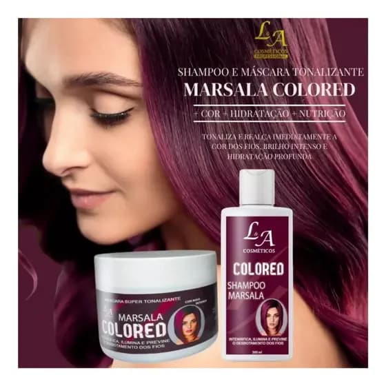 Kt Shampoo+máscara Matizador Marsala Intenso S/ Amonia 300ml L&A