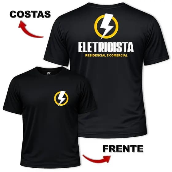 Camisa Camiseta Uniforme Masculina ELETRICISTA Elétrica Residencial e Comercial Dry Fit Profissão