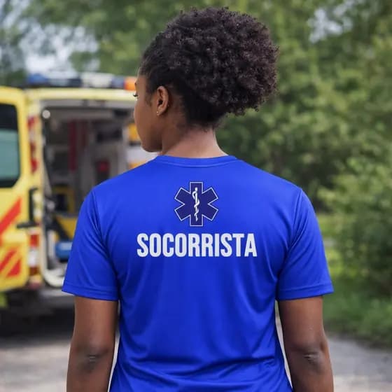 Camisa Unissex Camiseta SOCORRISTA Enfermeiro Samu Uniforme Profissão Dry Fit Masculina ou Feminina