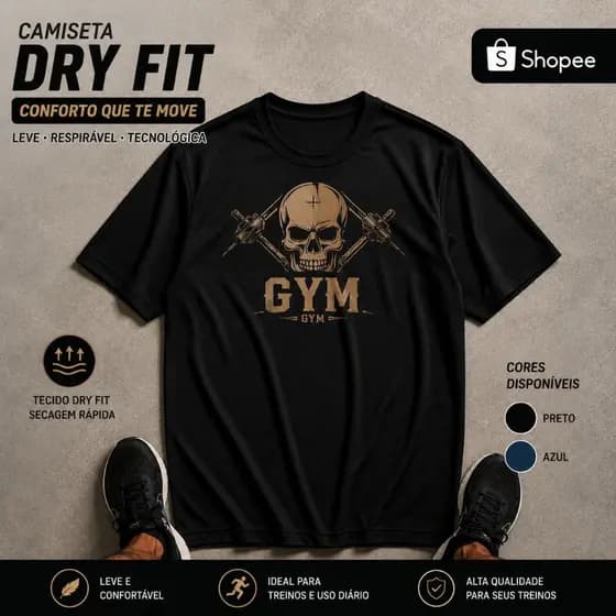 Camiseta Dryfit Original Academia Treino Corrida Musculação Crossfit Tecido Premium