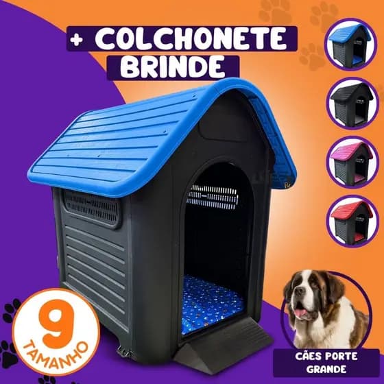 Casinha Cachorro N9 Com Colchão Casa Big Home Cães Pets Gigante Reforçada Porte Grande