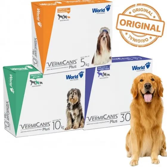 Remédio De Verme Vermífugo Cães E Gatos Cx 4 Comprimidos World