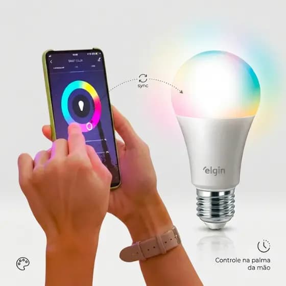 Lâmpada LED 10w RGB Inteligente Wifi Smart Color - Elgin
