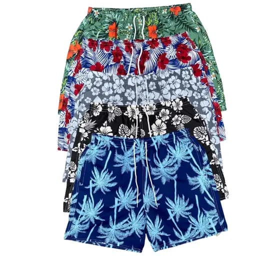 Kit Com 5x Shorts Estampados Masculinos Mauricinho Short Masculina Verão Praia Bermudas