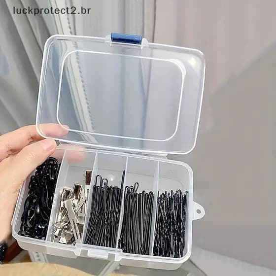 L-Bag Claro 5/6-Grade Portátil Plástico Grampos De Cabelo Caixa De Armazenamento De Jóias Acessórios Organizador Suprime