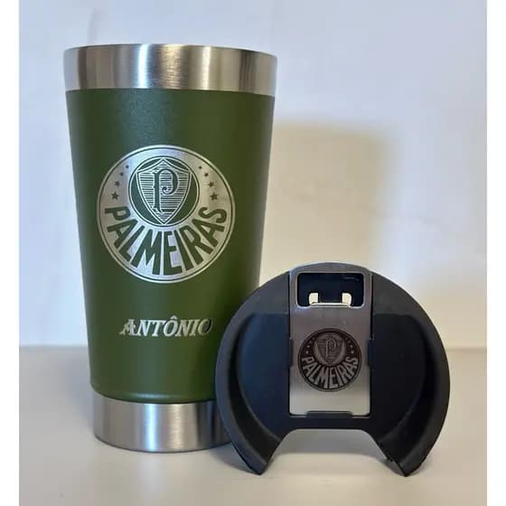 Copo Térmico Personalizado Palmeiras (C/ abridor personalizado)