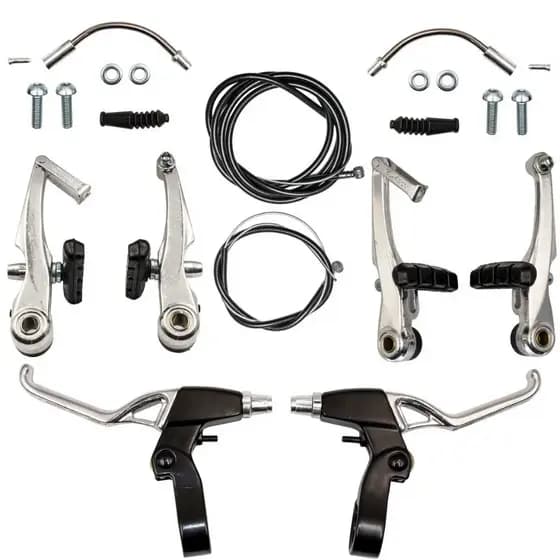 Jogo De Freio Bicicleta V-break Nylon C/ Manete + Cabos Kit Completo