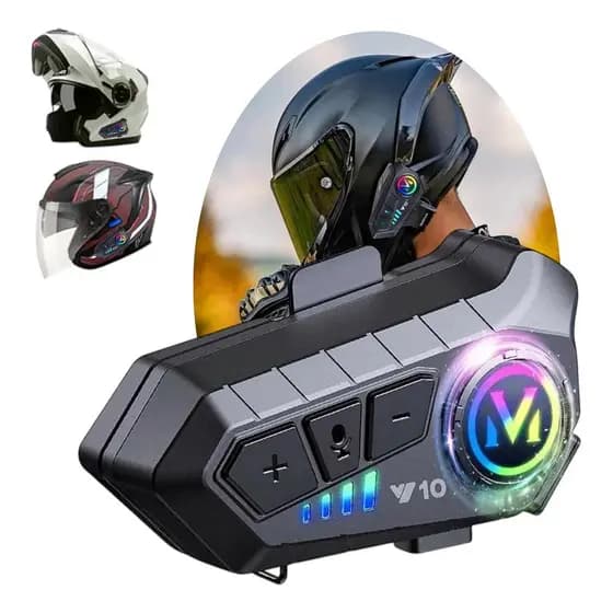 Fone De Capacete Com Luz Ambiente Bluetooth 5.3 Para Capacete Ipx6 À Prova D'água