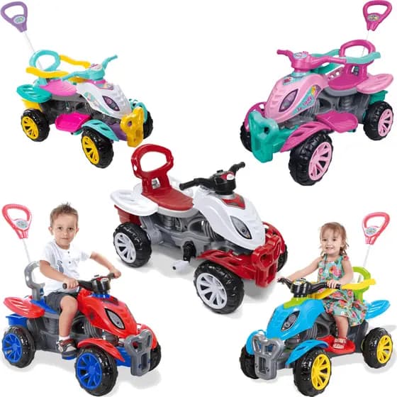 Carrinho de Passeio Pedal Maral Quadriciclo Lady Star Menina Unicornio Spider Colorido