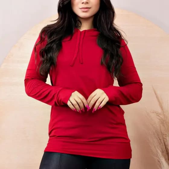Blusa De Frio Feminina Manga Longa Com Bolso Básica | Roupa De Frio