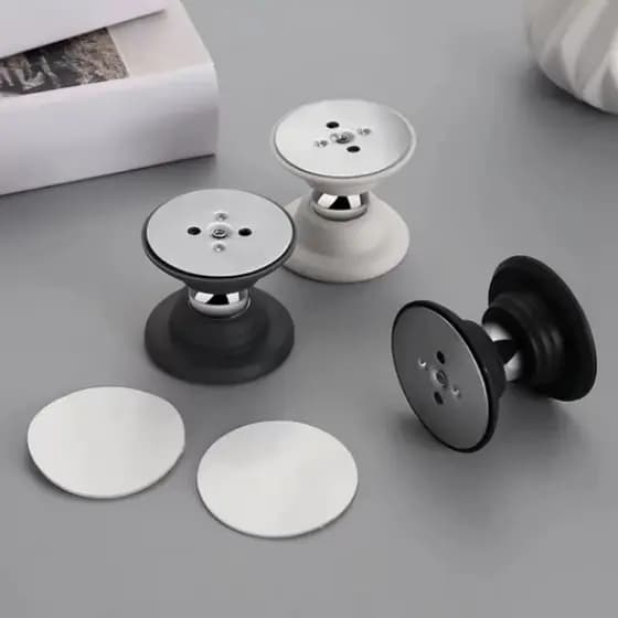 Kit 1/2/3 Trava Prendedor Batetor Fixador Porta Imã Magnético Adesivo Inox