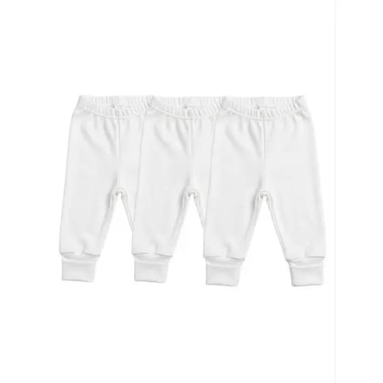 Mijão culote vira pé branco - kit 3/kit 5/ kit 10 suedine 100% algodão PP ao GG