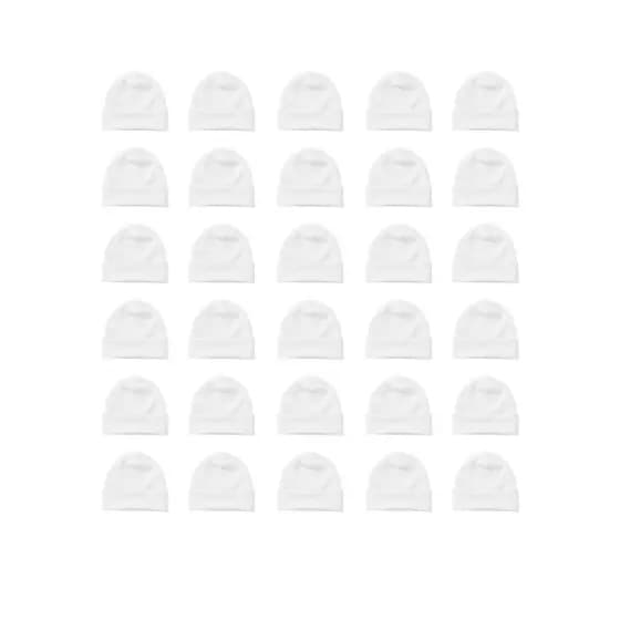 Touca de Bebê Branca para Bordar e Personalizar 100% Algodão - Kits com 30, 50 e 100