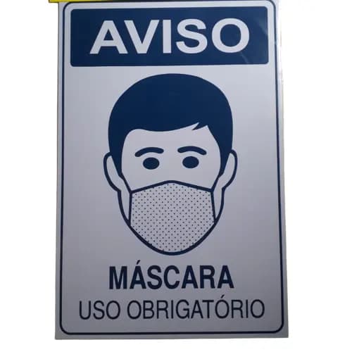 Placa de Sinalização Uso de Máscara Obrigatório