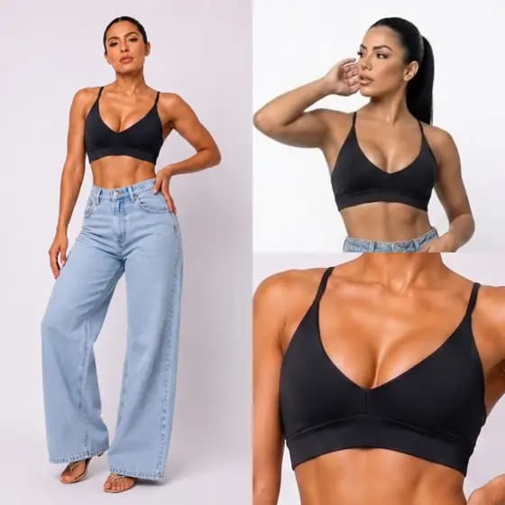 Top Cropped Feminino Reforçado Premium Duplo Alta Sustentação com Costura reforçada Cropped de treino Fitness
