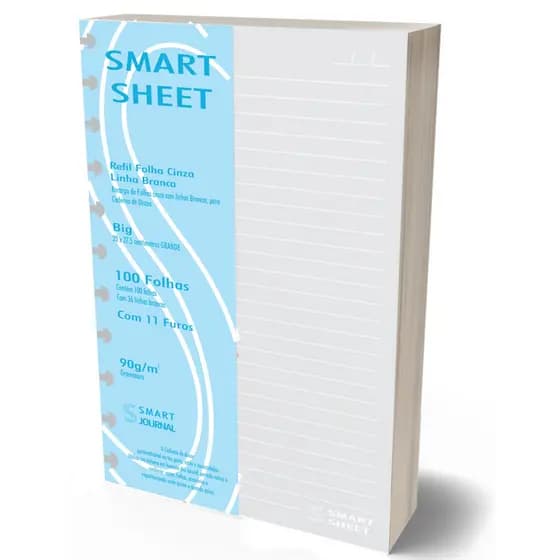 Refil com Pauta Branca Caderno de Disco 90g Pequeno Medio Grande e 10 Furos B5 Caderno Inteligente