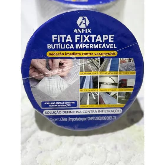 Fita Adesiva Alumínio 10 cm x 5 mts Butil À Prova Dágua Super Resistente Vedação Multiuso Rufo Fixtape ANFIX – F02696