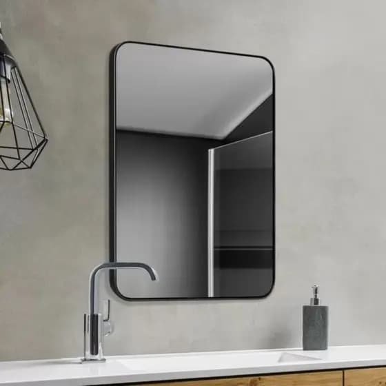 Espelho Retangular com Moldura em Metal Decorativo 90x50cm