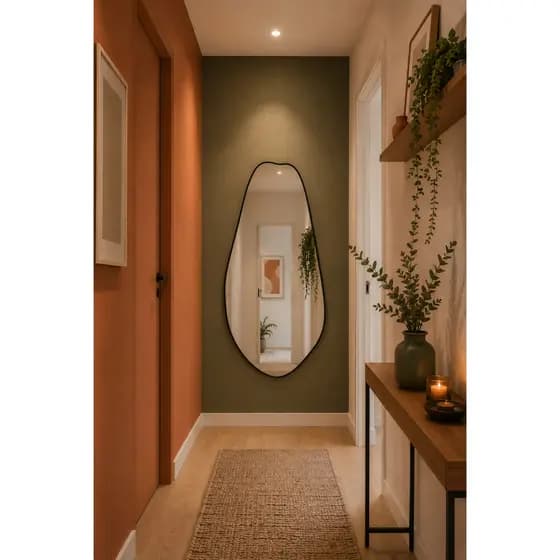 Espelho Orgânico Lumière Decorativo 120x60cm C/ Moldura Slim