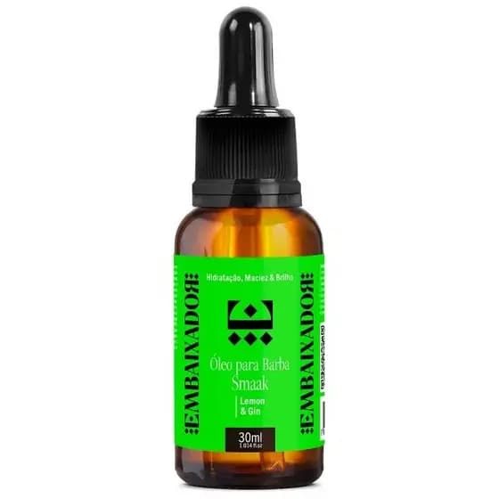 Óleo para Barba Embaixador 30ml Lemon & Gin – Hidratação e Brilho (OFERTA - Validade 10/2026)
