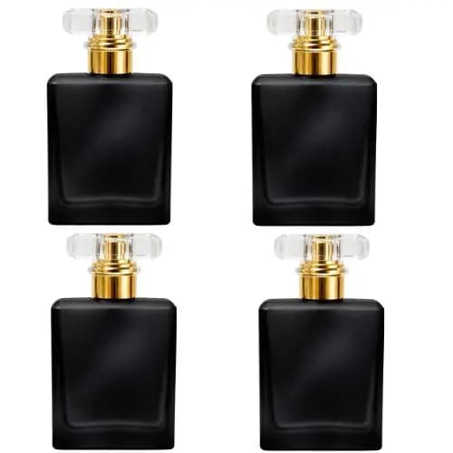 kit 4 Vidros porta perfumes 50ml com Spray rosca coloridos,recarregável