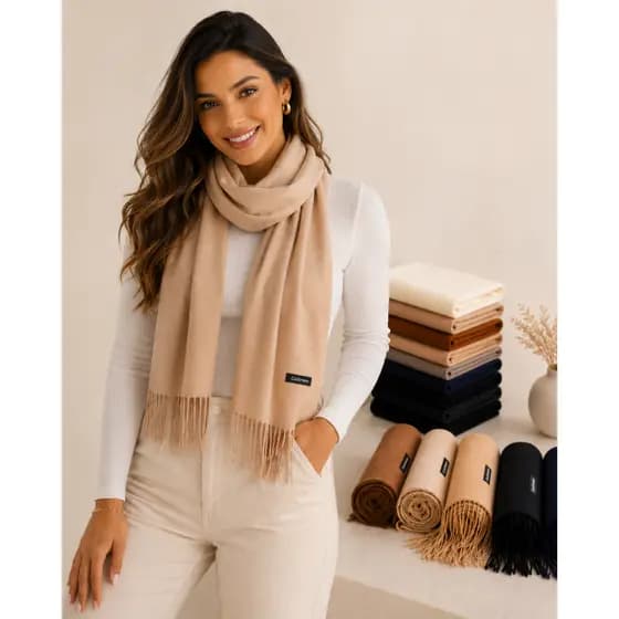 Cachecol Lenço Pashmina Echarpe Liso Inverno Frio Cashmere Unisex Moda Quente