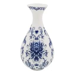 Vaso Decorativo Em Porcelana Luxo Estilo Oriental Estampado