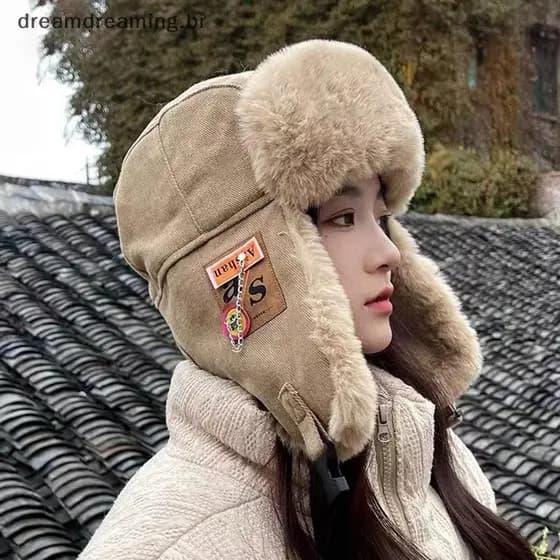 D-Mais Novo Chapéu er Masculino Feminino Grosso Quente Russo Ushanka Moda Masculina De Inverno Preto Cinza Earflap Esqui